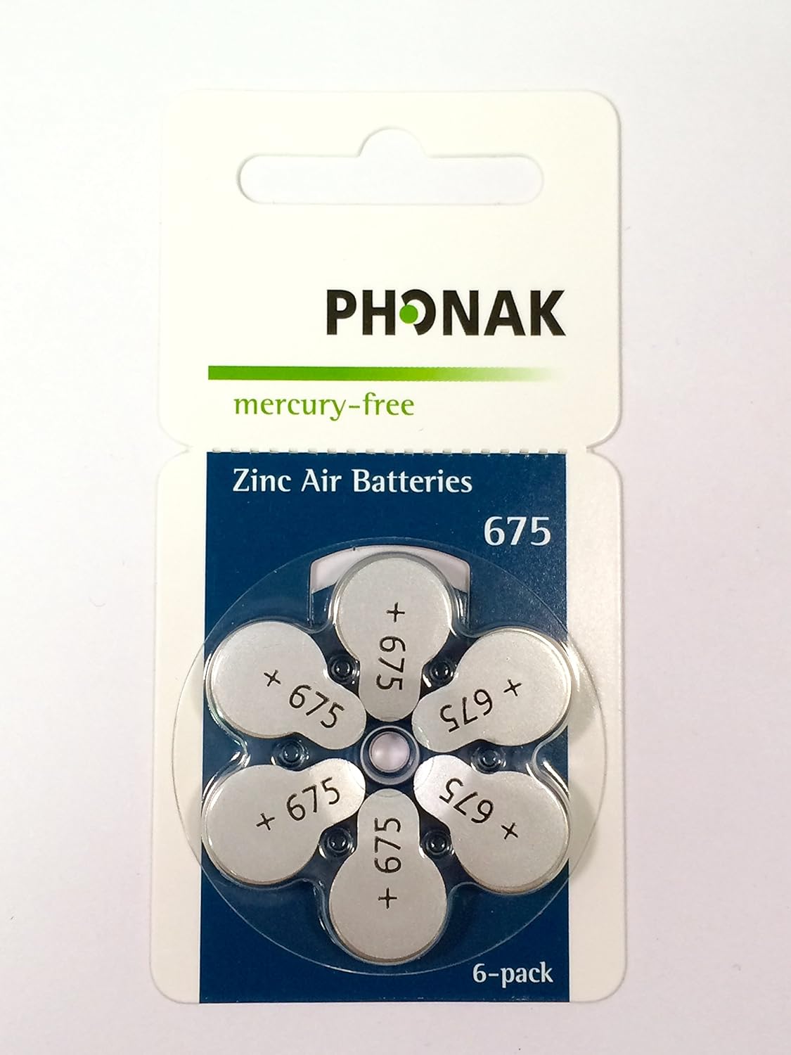 Phonak Mercury Free Size 675 Zinc Air Hearing Aid Batteries (60 batteries) Health