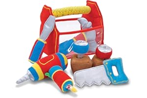 Melissa & Doug Toolbox Fill and Spill Toddler Toy with Vibrating Drill (9 pcs)