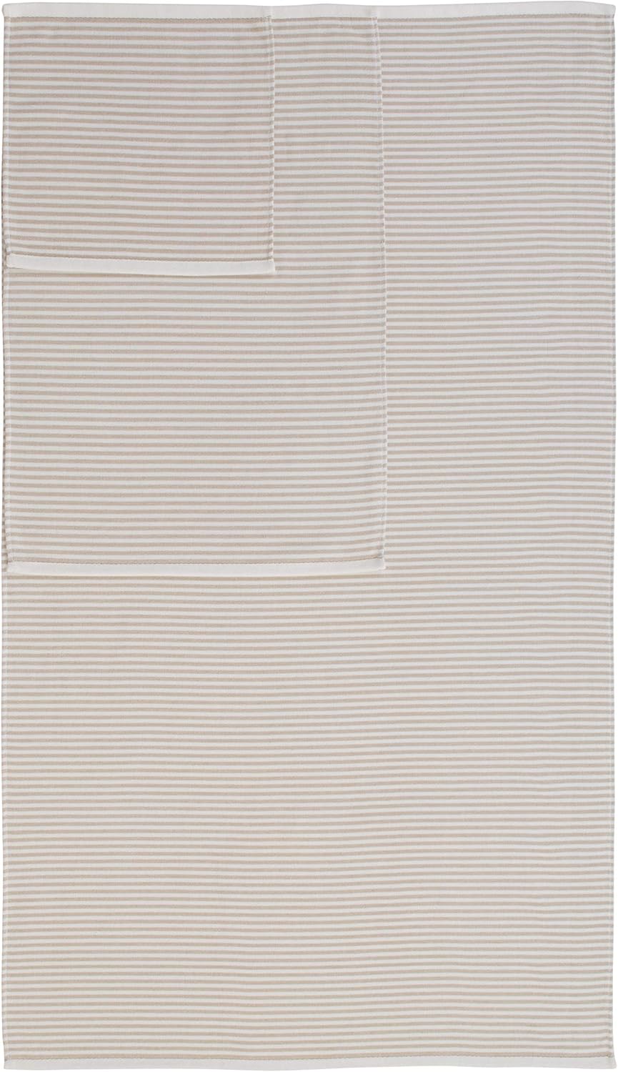  Brand – Stone & Beam Casual Striped 100% Cotton Bath Towel, Hand Towel, and Washcloth, Tan and White: Home & Kitchen