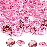 LYFJXX Fake Diamond Christmas Decoration, 280 pcs Pink 20 mm Acrylic Diamond for Table Scatters Vase Fillers