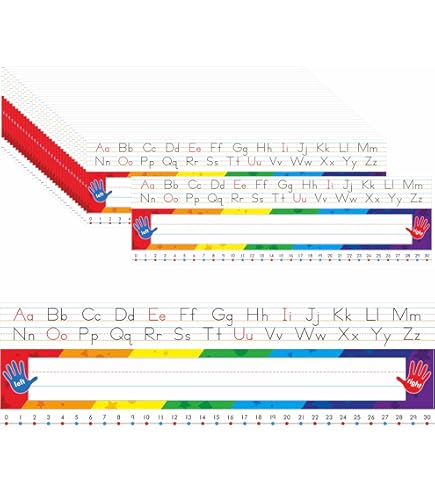 Classroom Supplies 48-Pack Alphabet Desk Name Plates | 12x4 Inch