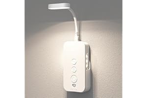 Ellasay Wall Mounted Reading Light: Rechargeable Dimmable Night Light with USB Output &Timers Function - Eye Care for Kids Study in Bedside 1Pack (White)