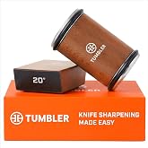 The Original Tumbler Rolling Knife Sharpener&trade; (Wood) | Rolling Knife Sharpener Tool for Kitchen Knives, Kit Offers 15 &amp; 20 Degree Sharpening (Wood)