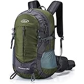 G4Free 35L Hiking Backpack Water Resistant Outdoor Sports Travel Daypack Lightweight with Rain Cover for Women Men (Army Green)