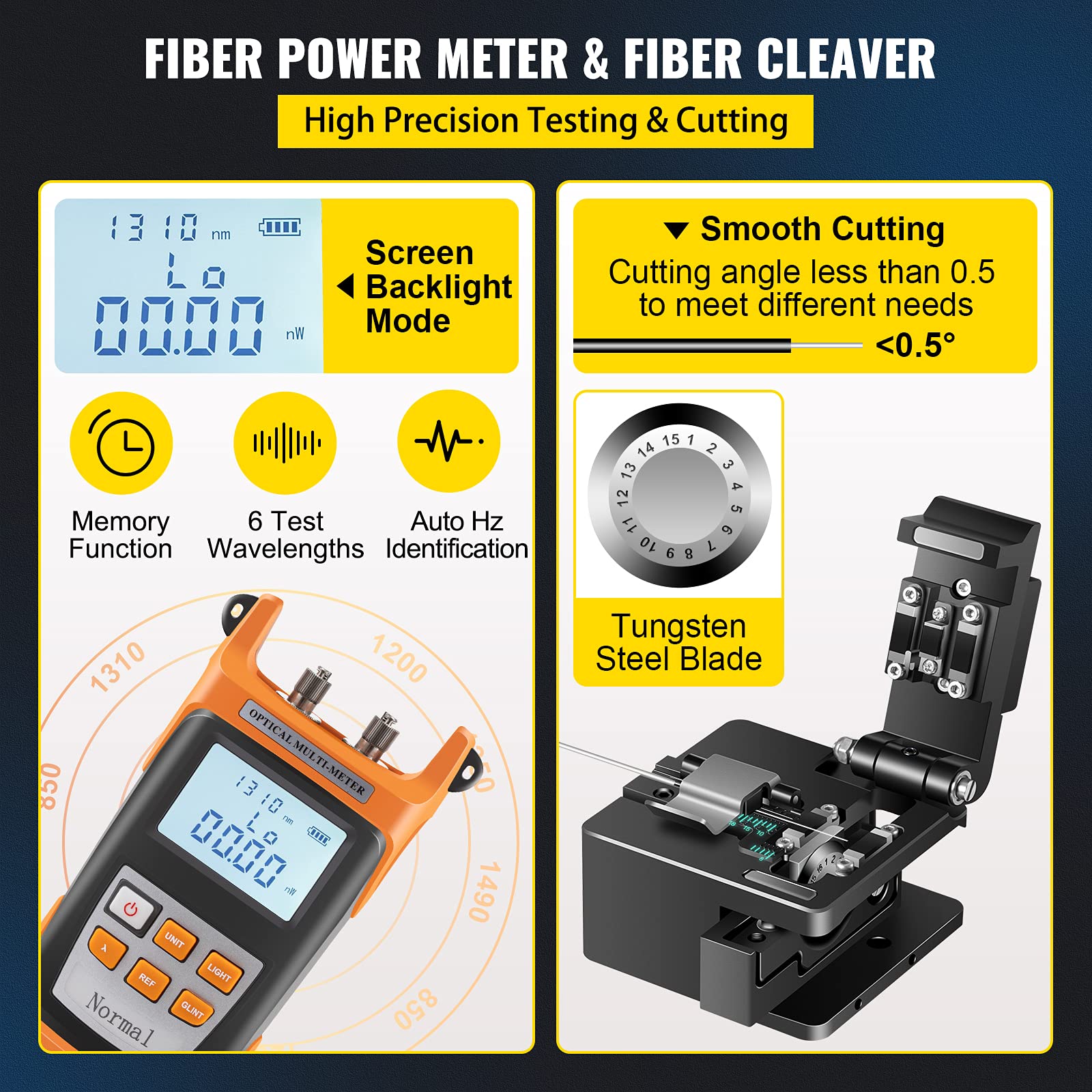 VEVOR Fiber Fusion Splicer Automatic Focus A-80S