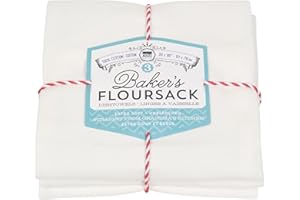 Now Designs Bakers Floursacks, Set of Three, Unbleached White, Set of Three