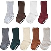 VWU Baby Crew Socks with Grips Unisex Toddler Infant Cotton tube Socks 0-5 Years