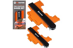 Ezy Masters 2 Pack Pro Contour Gauge Profile Tool Set - 10"&5" Contour Gauges With Metal Lock - Precise Irregular Shape Duplicator For Corners, Trim & Molding Great For Woodworking, DIY, & Carpenters