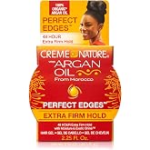 Creme of Nature Argan Oil of Morocco Perfect Edges Extra Firm Hold, 2.25 oz | Edge control gel that tames edges and smooths flyaways with firm, long-lasting 48-hour hold. Made with argan oil.