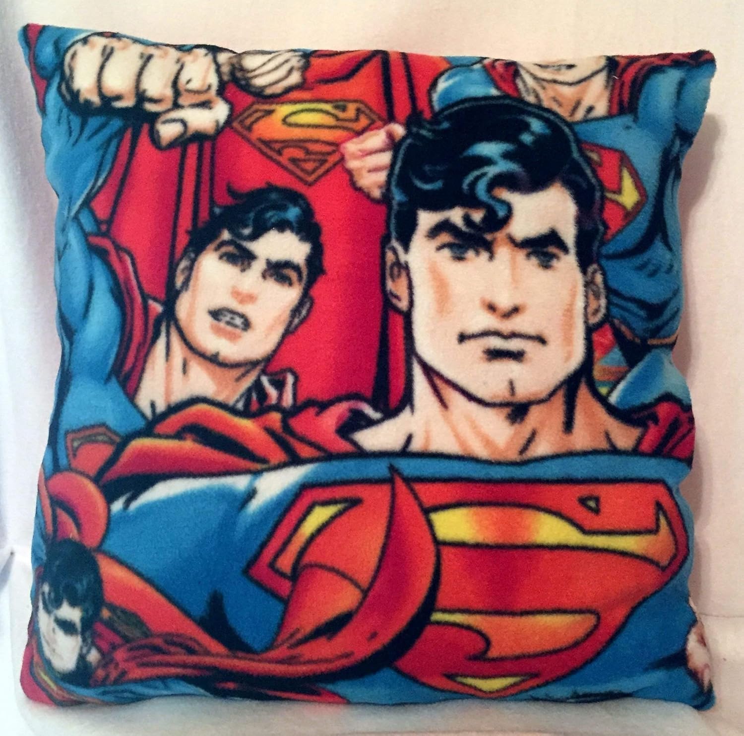 Amazon Com Stuffed Superman Themed Throw Pillow Superhero Themed