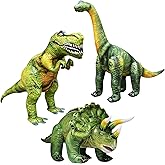 Jet Creations Dinosaur Inflatable 3-Pack – T-Rex, Brachiosaurus & Triceratops, Over 43" Long Dinosaur Toys for Kids, Jurassic Party Decor, Thanksgiving & Christmas Decorations