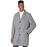 Cole Haan Men’s Melton Wool Notched Collar Coat With Welt Body Pockets
