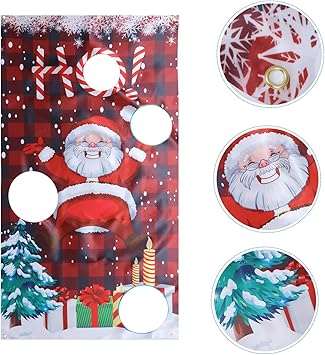 Amazon Vorcool クリスマストスゲームバナー屋外クリスマスカーニバルトスゲームと子供と大人のための装飾バナークリスマスゲームと装飾用品 Vorcool 砲丸投げ