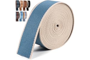PECMER Blue Striped Webbing 1 1/2 inch- Heavy Duty Polyester Webbing Nylon Webbing Cotton Webbing 1.5 inch Ribbon for Crafts Belt Backpack Strap Purse Straps-38mm