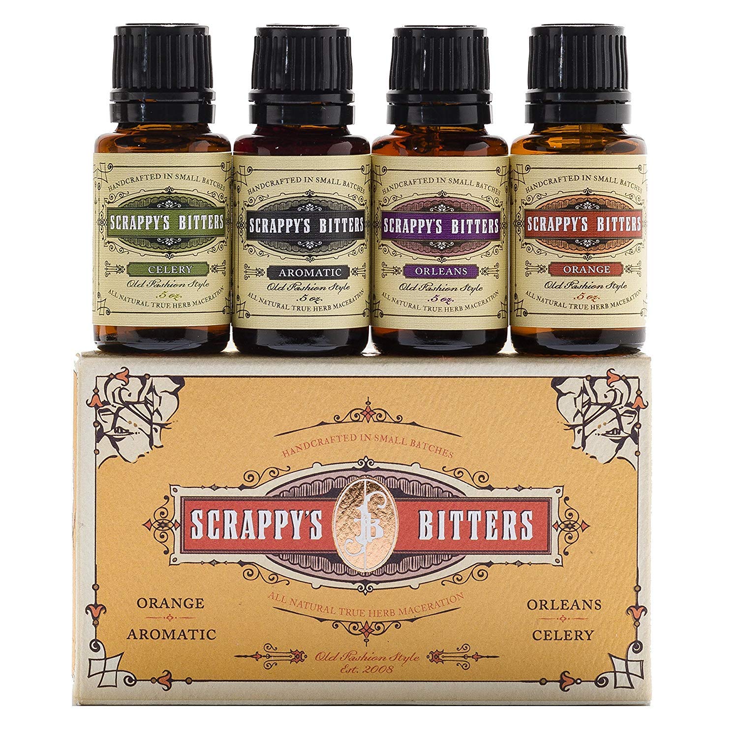 Scrappy's Bitters, Classic Sampler, 4pk, 0.5 fl oz Wine