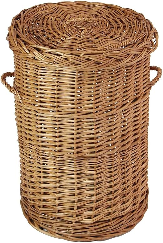 SIDCO Wäschekorb Weide Wäschetruhe Weidenkorb rund Wäschesammler