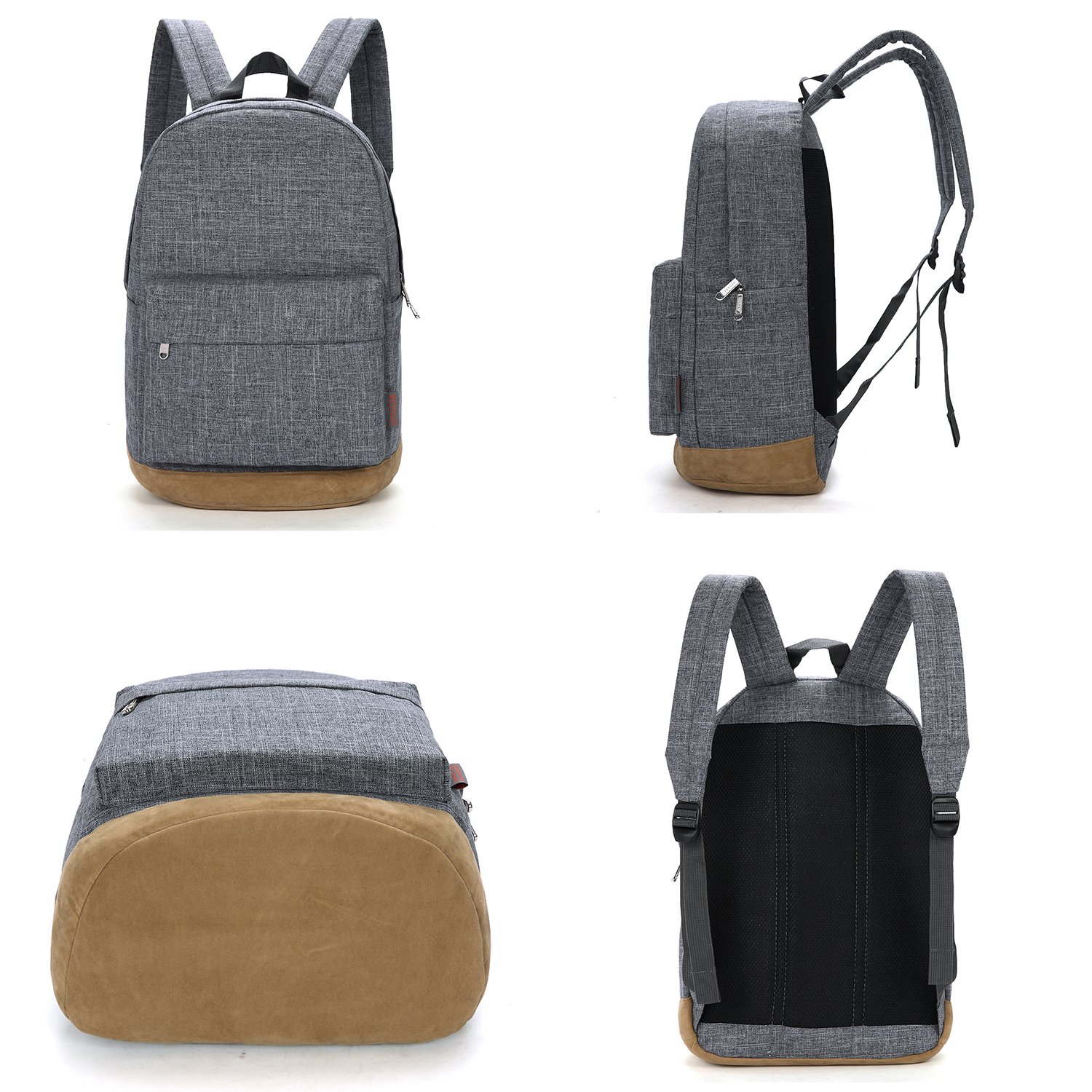 Tinyat College Bookbag Laptop Backpack Stylish School Bag Hiking Daypack Rucksack T101, Grey