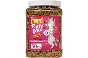 Purina Friskies Party Mix California Crunch with Chicken and Flavors of Turkey and Bacon Cat Treats - 30 oz Canister