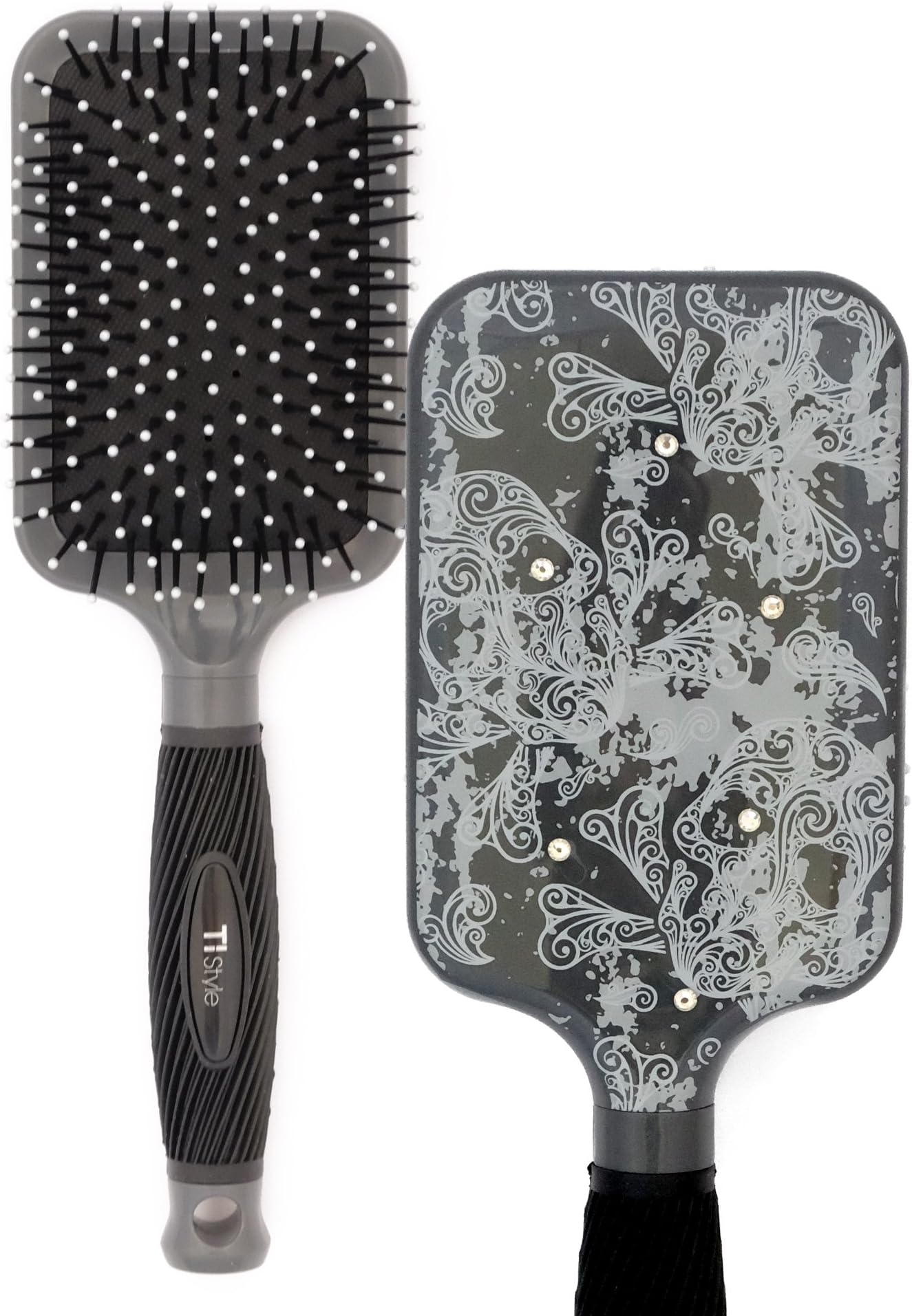 Paddle Hair Brush for Detangling & Styling - Ideal for Blow-drying, Straightening, Combing All Hair Types (Skull Bandana)