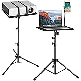 Laptop Tripod Stand - Laptop Floor Stand Adjustable Height 17.5 to 48 Inch with Gooseneck Phone Holder - Portable Projector S