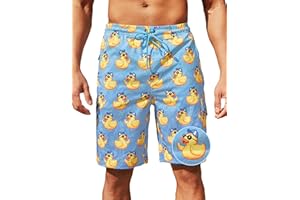 Lxopogk Mens Swim Trunks with Mesh Liner Board Shorts Quick Dry Bathing Suit Hawaii Swimwear for Men Long Shorts with Zipper