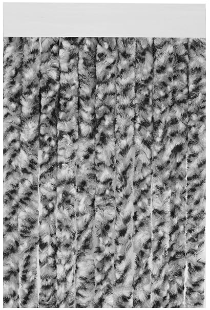 Flauschvorhang individuell kürzbar Auswahl: Meliert schwarz - grau - weiß 90 x 200 cm