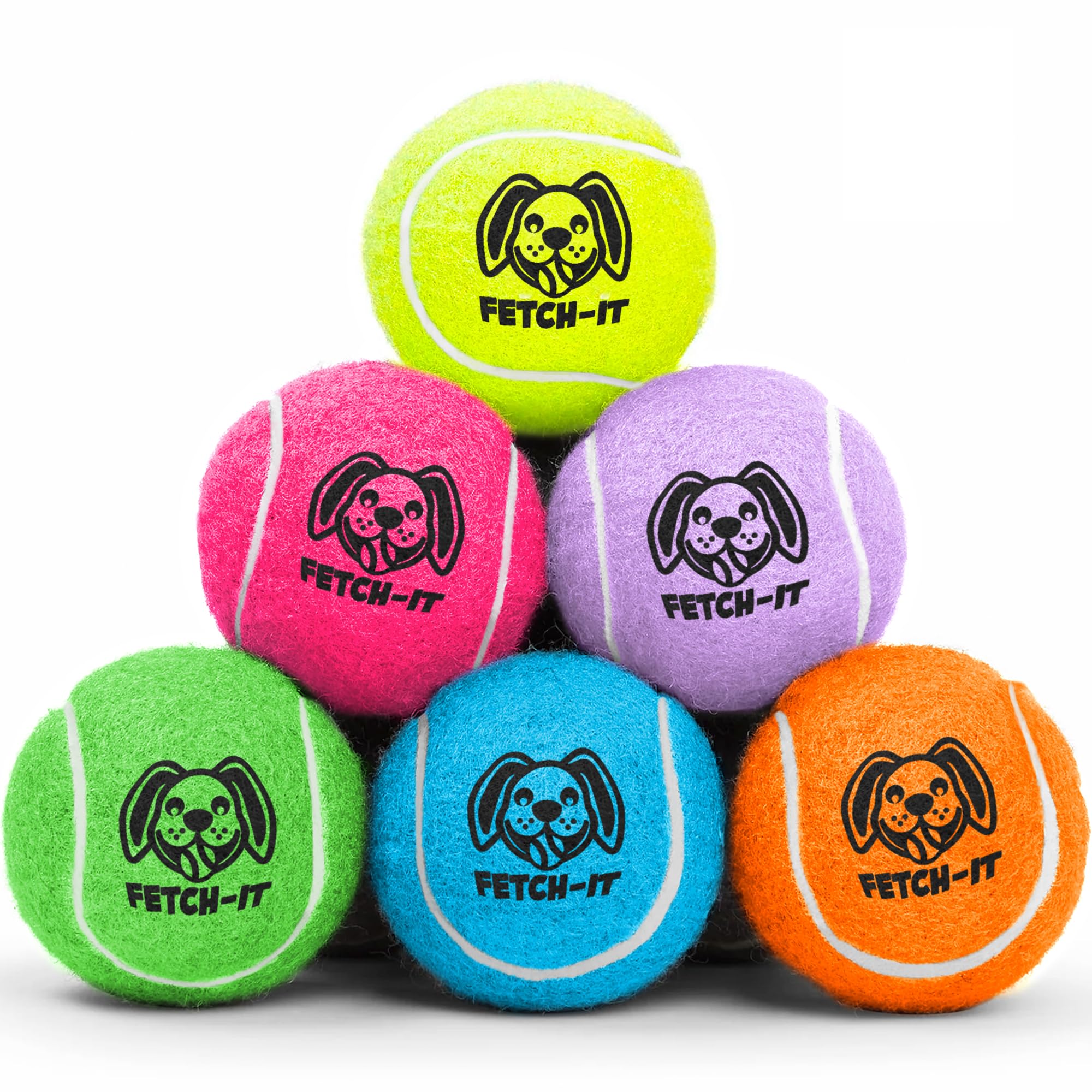 Dog Tennis Balls By Smith’s | 6 Pack | 4.7CM / 1.85” Diameter | 25% Stronger | High Visibility Colours | Tested And Certified | Best For Small And Toy Dogs (Below 10KG)