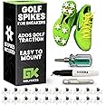 Golfkicks DIY Golf Cleats Kit Transform Sneakers into Golf Shoes Fun Gift Compatible with Flat Rubber Sole Shoes Includes 20 Golf Spikes and Mounting Tools