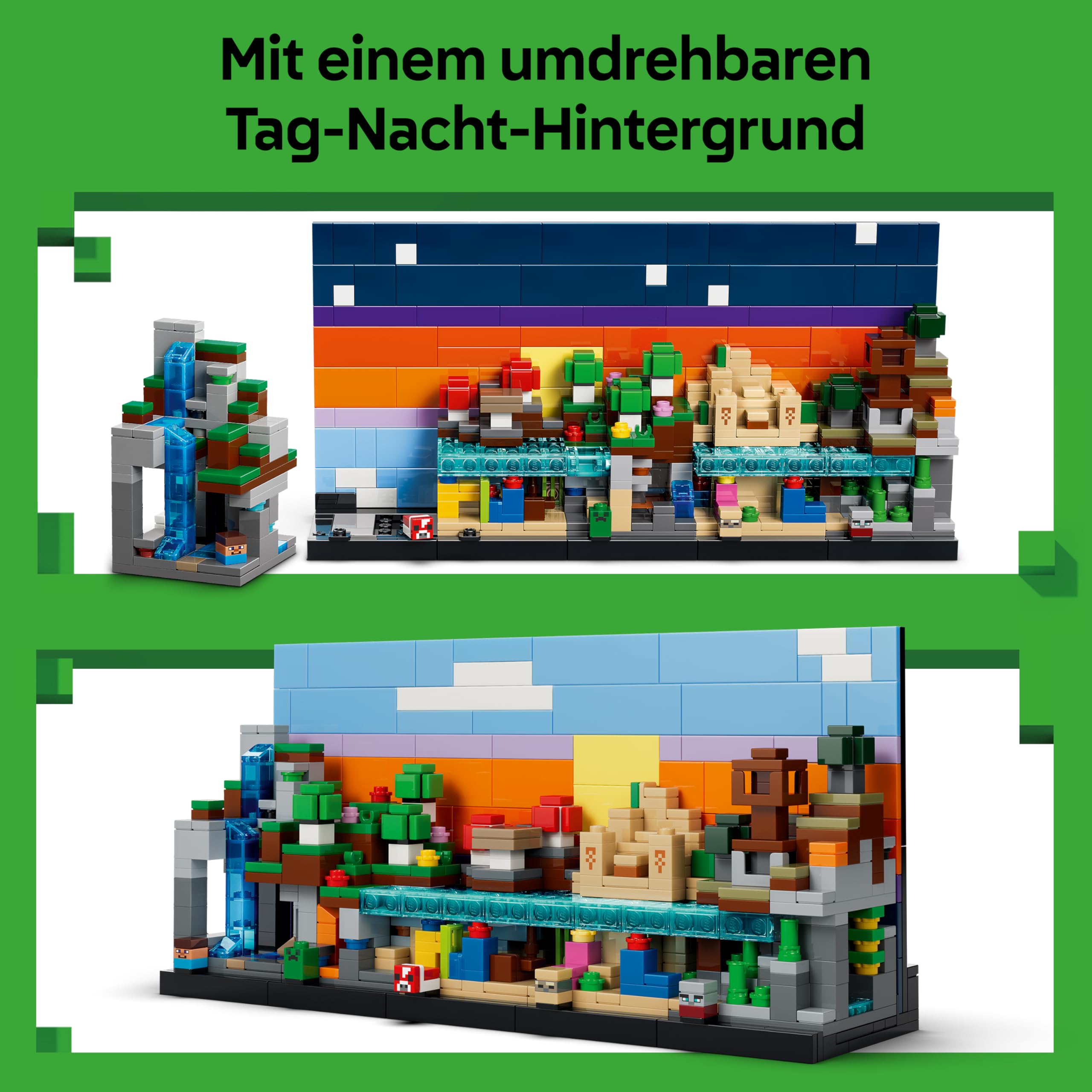 LEGO Minecraft Mini-Biome - DIY Deko Set - 3D Puzzle mit 5 Mikrofiguren - Kreatives Spielset zum Bauen und Sammeln - Gamer Geschenk für Jungen, Mädchen und Teenager ab 12 Jahren - 21589 4