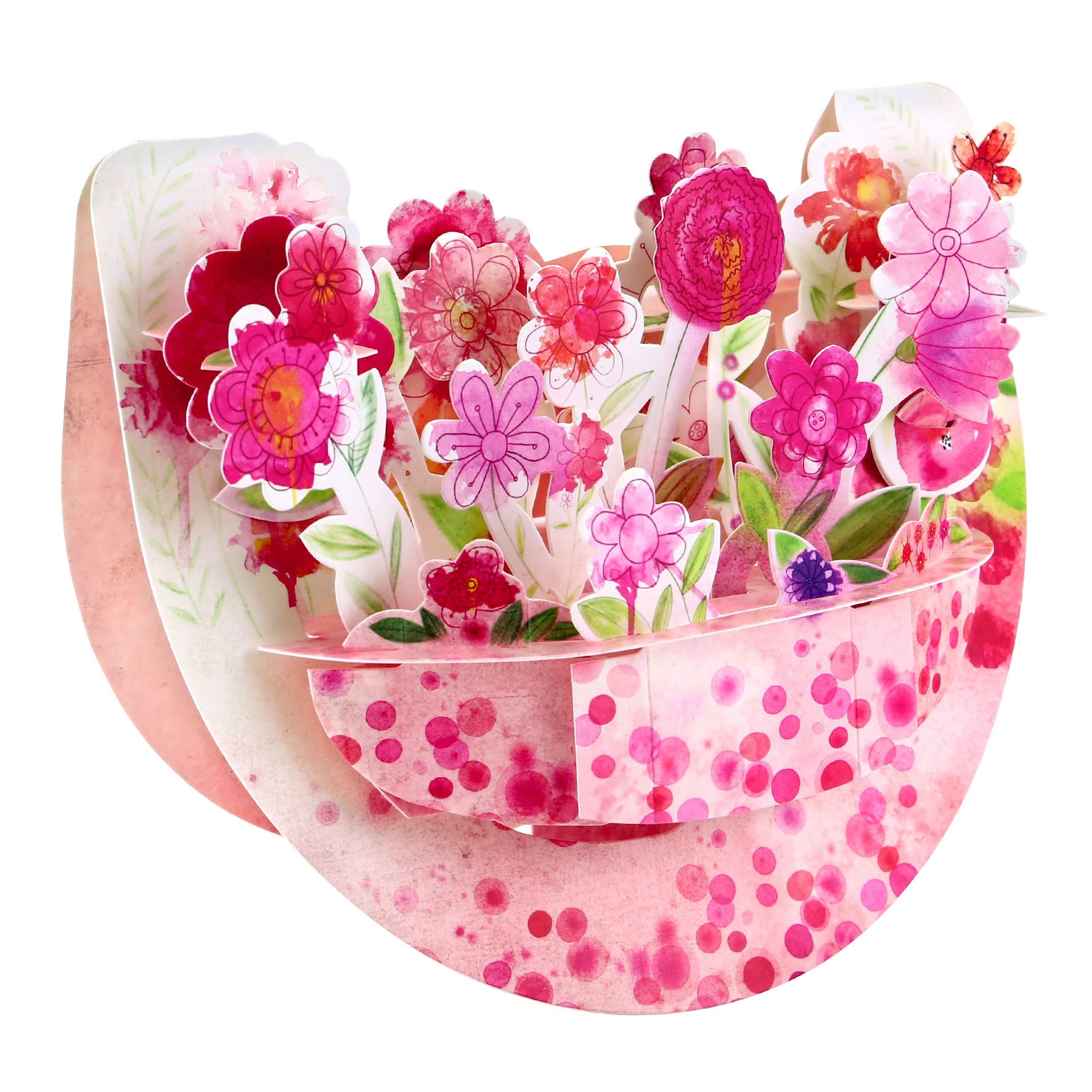 SANTORO Popnrock, 3D Pop Up Greeting Card - Pink Bouquet - For Her, For Mum, Birthday, Mother's Day, Valentine's Day