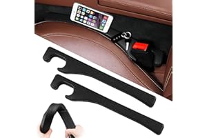 Aornmrs Car Seat Gap Filler 2 Pack Universal for Car SUV,Car Seat Gap Fillers with Seat Belt Holes to Fill The Gaps Between Seat and Console Blocker-Black