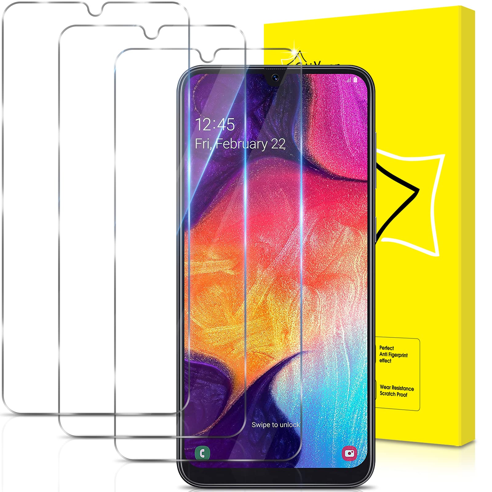 GiiYoon-3 PACK Screen Protector for Samsung Galaxy A50 /A30 /A20 /A50s /M31 /M30 /M30s /M21 Tempered Glass [HD Crystal Clear] [Easy Installation] [9H Hardness] Protective Film