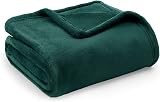 Bedsure Fleece Throw Blanket 150x200 cm Forest Green Microfibre