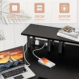 Yornoli L Shaped Desk with LED Lights and Power Outlet 118cm Corner Desk view 4