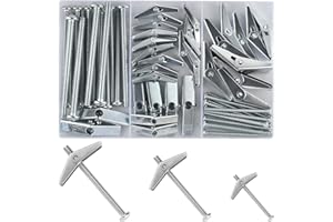 JMHNEWHOPE 30 Pcs Toggle Bolts for Drywall, Toggle Bolt and Wing Nut Kit, Butterfly Toggle Anchors, Phillips Toggle Bolt Anchors and Butterfly Screws for Drywall Hanging Heavy Items, 1/4" 3/16" 1/8"