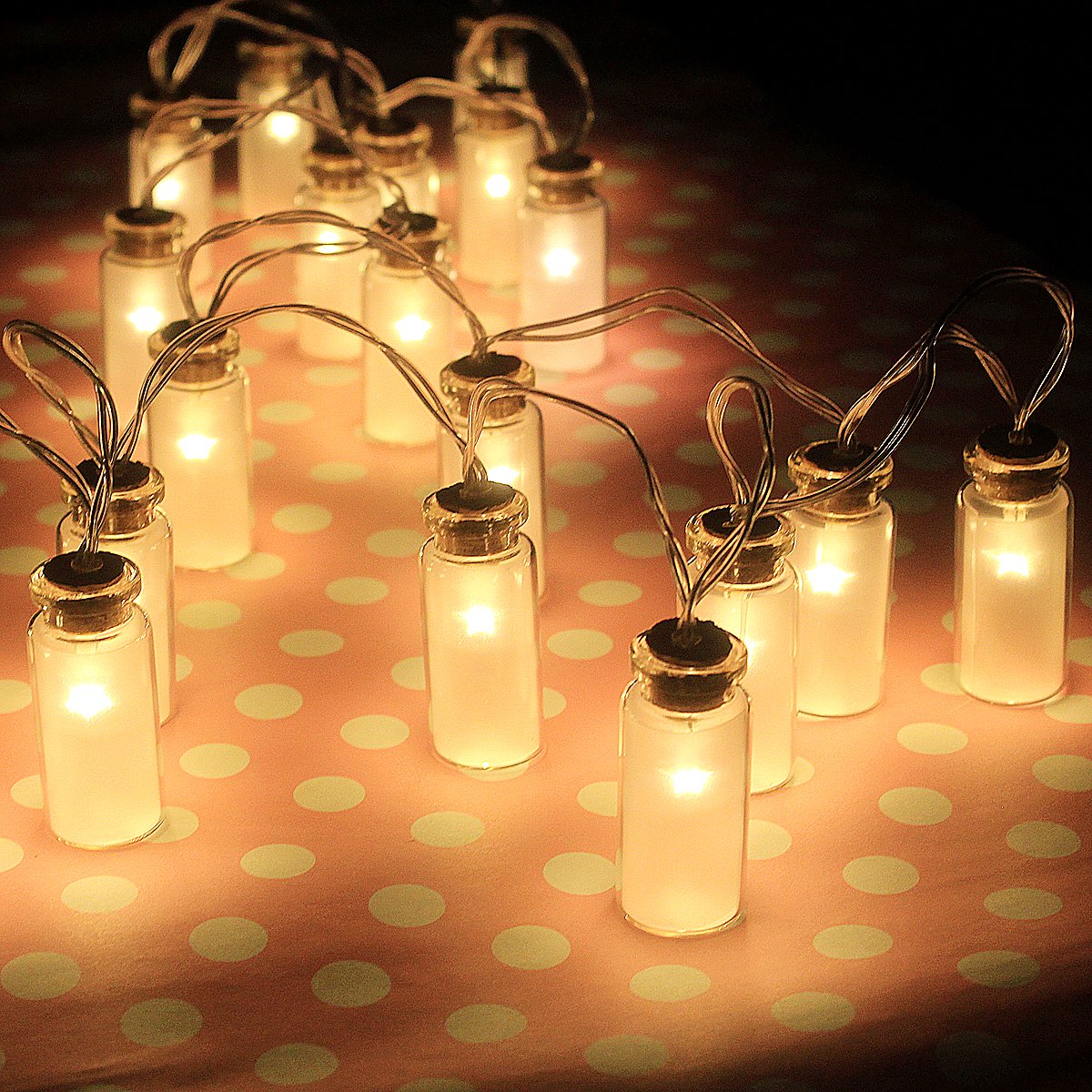 LED String light, Dailyart Vintage Clear Glass Jar LED String Lights