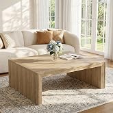 Tribesigns 47-Inch Rectangle Coffee Table, Farmhouse Wooden Rectangular Center Table with Spacious Tabletop, Large Center Cocktail Furniture for Living Room