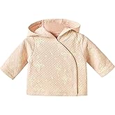 Minicoco 100% Cotton Baby Girl Fall Hoodies Jacket, Comfortable Soft Baby Spring Jacket,0-12Months Pink Jacket Coat