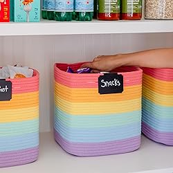 NaturalCozy Storage Cubes 11 Inch Cotton Rope Woven