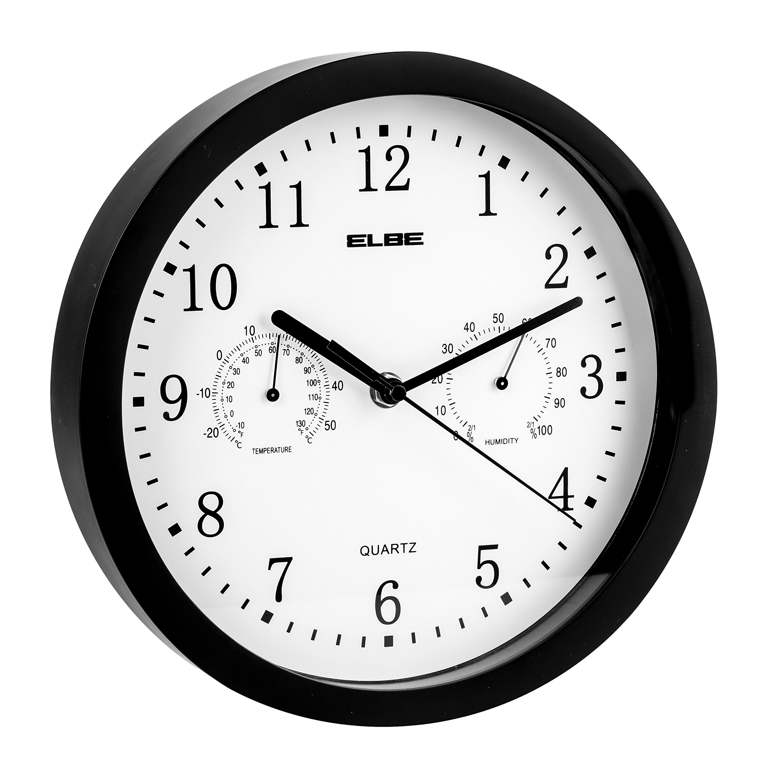 Elbe RP-1005-N - Wall Clock with Thermometer and Hygrometer