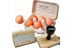 Bliver Personalized Egg Carton Stamps Custom Rubber Stamps with Fresh Egg Design Chicken Coop Accessories for Chicken Coop Ho