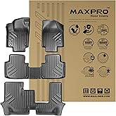 MAXPRO Floor Liner Compatible with Volkswagen Atlas (2019-2025) for Bench Seats. Custom Fit. Heavy Duty All Weather Mats Waterproof for Tough Conditions. Complete Set Custom Floor Mats