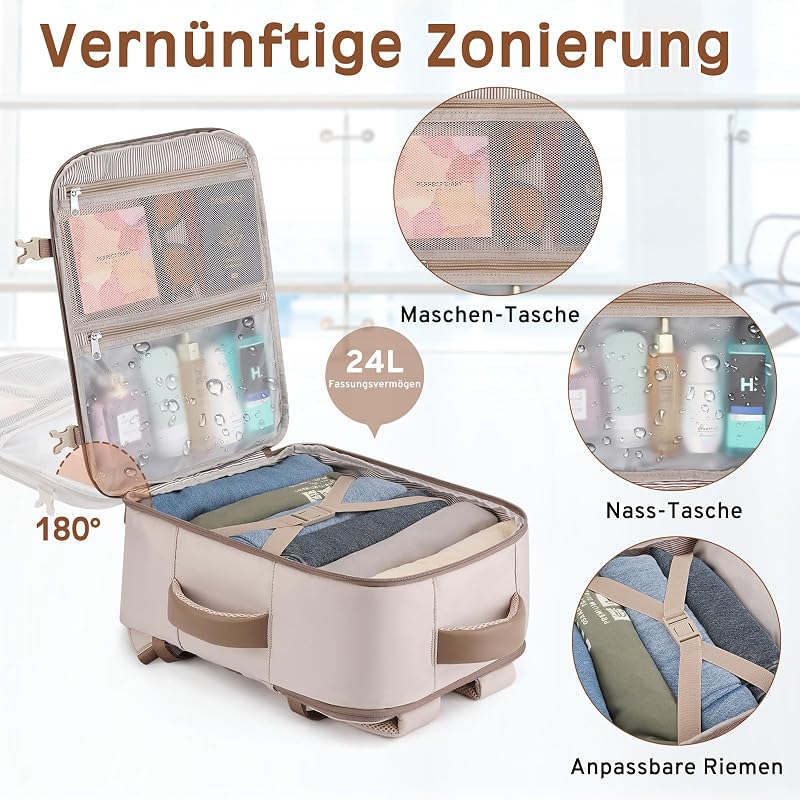 Ryanair Handgepäck 40x30x20, 24L Rucksack 15.6" Travel Backpack Bag — Foto 3 von 6