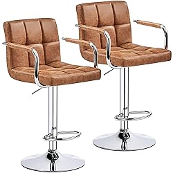 Yaheetech Bar Stools Set of 2, PU Leather