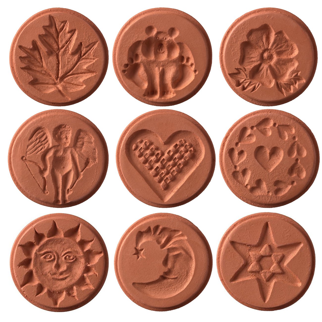 JBK Pottery Unique Cookie Stamps - Pack of 9