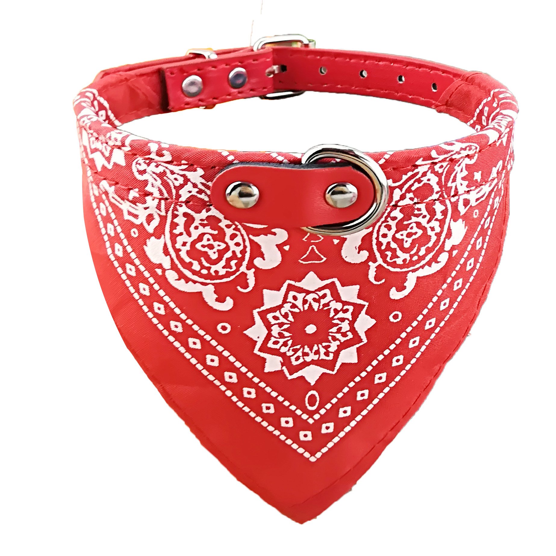 Newtensina Fashion Dog Bandana Collar Dog Collar Boy Medium Bandana Puppy Bandana with Collar for Dogs - Red - XXL