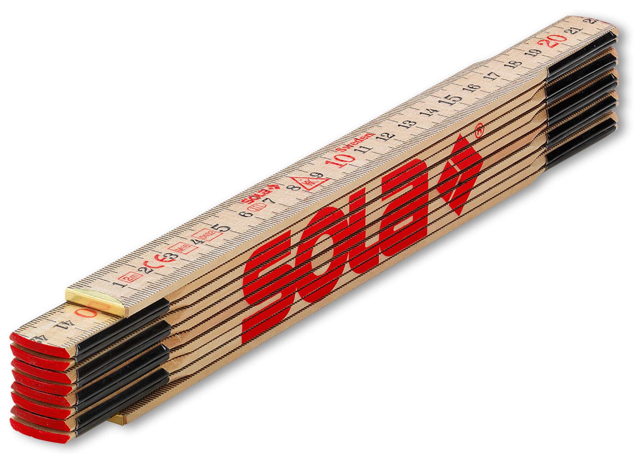 Sola - 2m Wooden Tape Measure: Flexible Nordic Glass Birch, Auto Lock, Weather Resistant, Patented, Made in Sweden