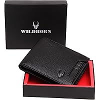 WildHorn® RFID Protected Genuine High Quality Leather Wallet for Men(BLACK)
