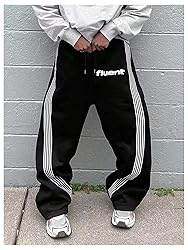 GORGLITTER Men's Baggy Wide Leg Sweatpants Y2K