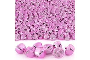 LIGHOON Jingle Bells for Crafts, 120 Pcs Large Jingle Bells Bulk, 0.6 Inch Christmas Craft Bells for DIY Festival Home Wreath Christmas Party Decoration (Pink)